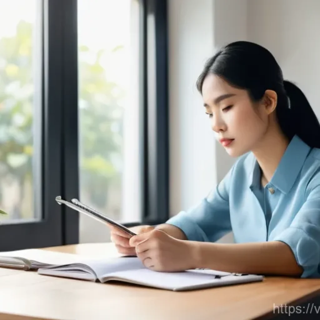 직업 전환을 위한 효과적인 학습 방법 - **Prompt 1: Reflective Career Exploration and New Beginnings**
    "A young Vietnamese woman, elegan...