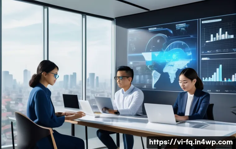 자동화 대응 직업 전환의 전략적 접근 - A modern Vietnamese office scene featuring diverse young professionals wearing business casual attir...